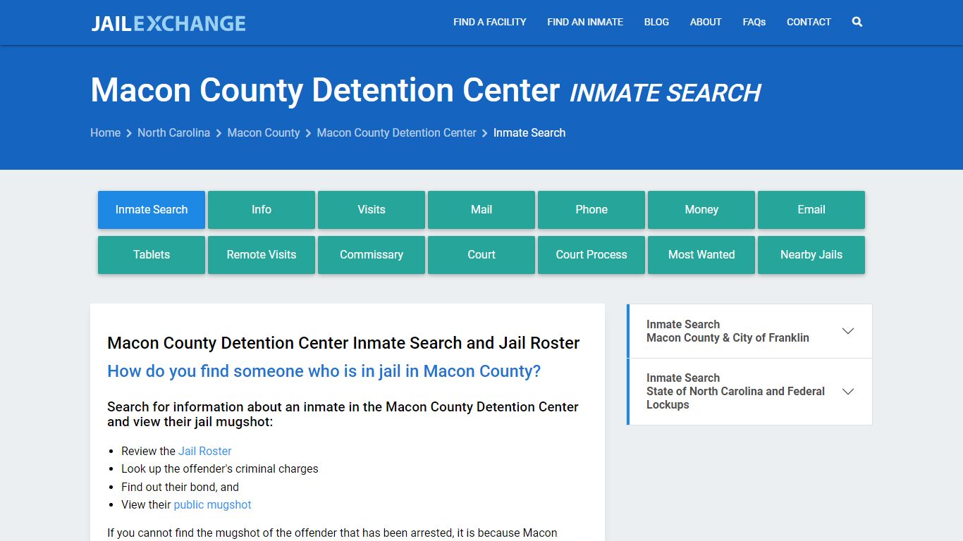 Macon County Detention Center Inmate Search - Jail Exchange